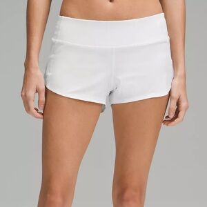 Lululemon White Speed Up Low-Rise Lined Short 2.5"